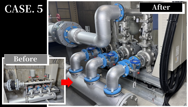 名古屋の大型商業施設の給水ポンプ交換の様子