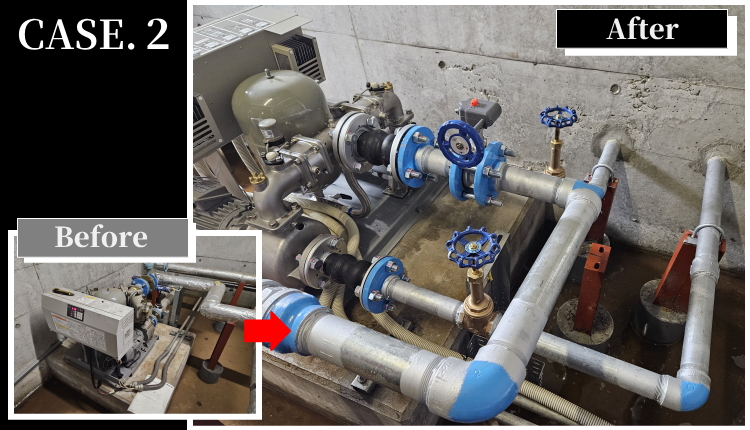 川本ポンプ KFE40P2.2 商業施設での交換施工事例｜名古屋・東海対応